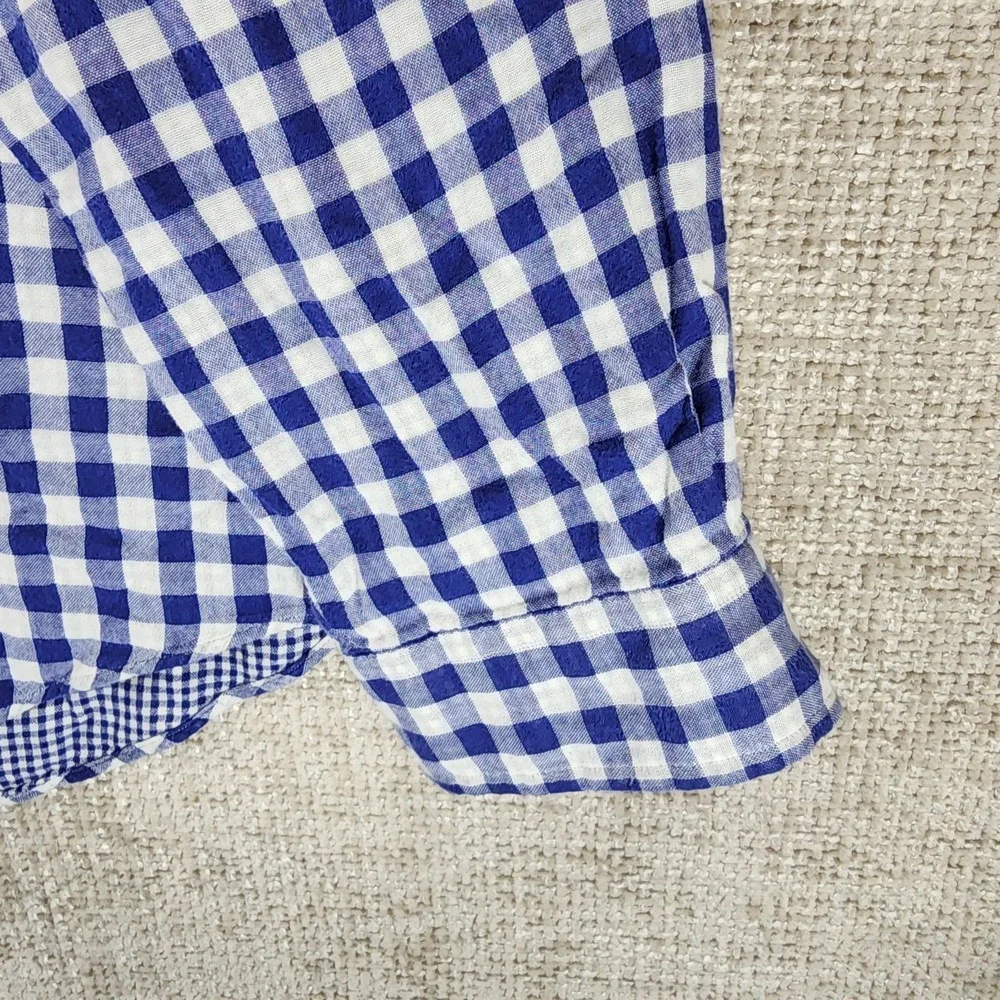 Polo Ralph Lauren Shirt Mens XL Blue White Gingham Plaid Gauze Lined